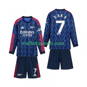 Maillot de Foot Arsenal Saka 7 Extérieur 2025-26 Manches Longues - Enfant